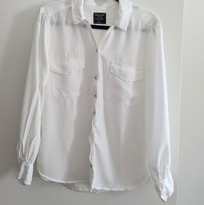 Abercrombie and Fitch White Button Shirt XL